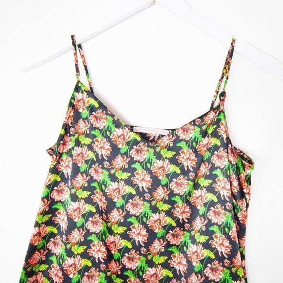 NEW Stella McCartney Ellie Leaping Silk Floral Tank Top, Black, Medium - Picture 9 of 12